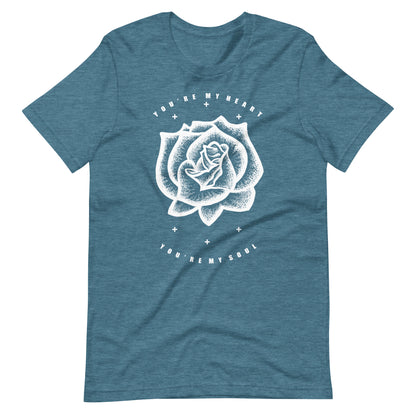 You're My Heart You're My Soul Rose - Men's t-shirt - Heather Deep Teal Front