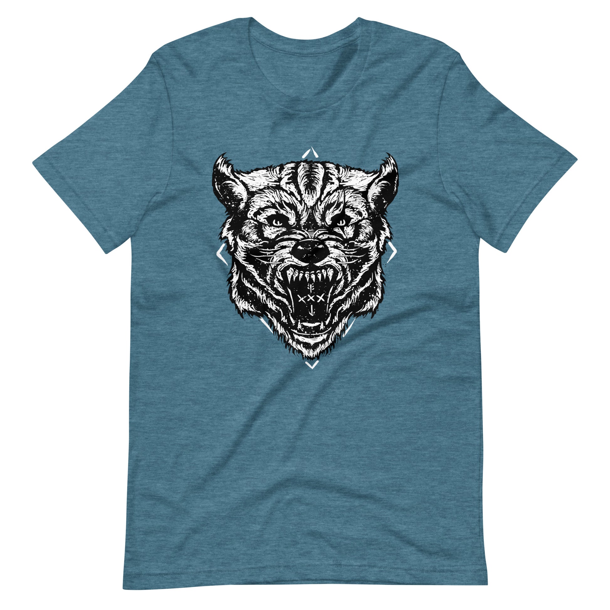 Wolf Head - Men's t-shirt - Heather Deep Teal Front