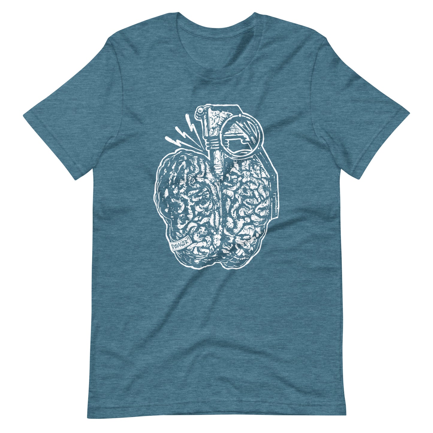 Brain Boom White - Men's t-shirt - Heather Deep Teal Front