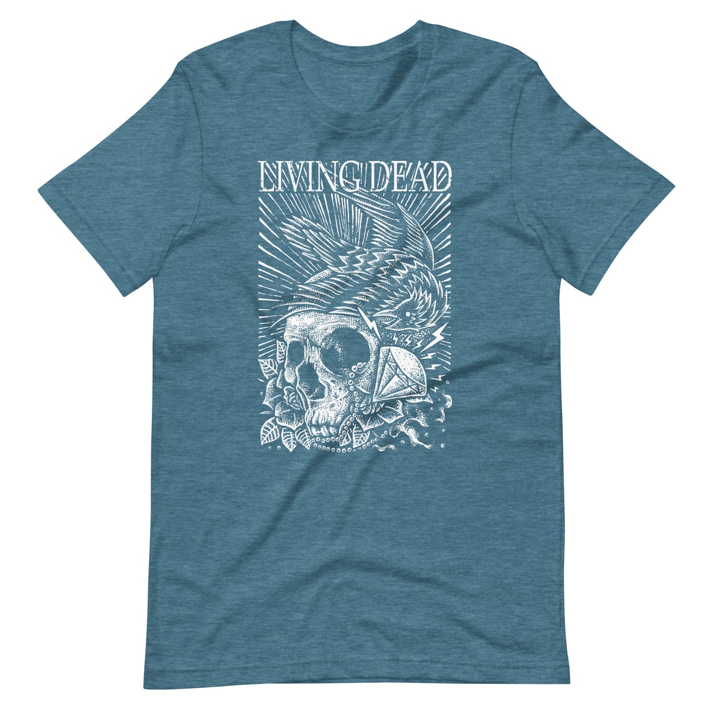 Living Dead Diamond White - Men's t-shirt - Heather Deep Teal Front