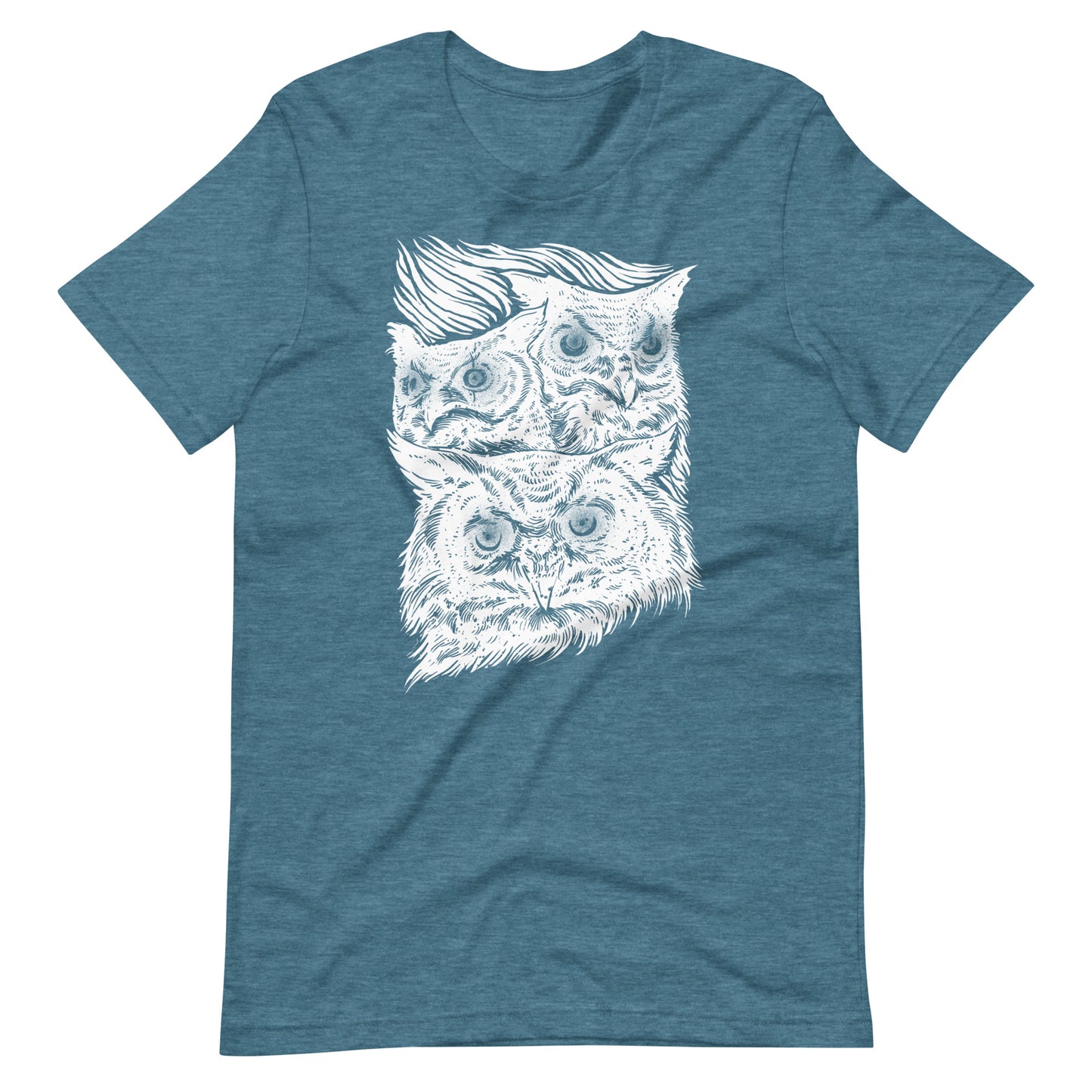 Night Eyes White - Men's t-shirt - Heather Deep Teal Front