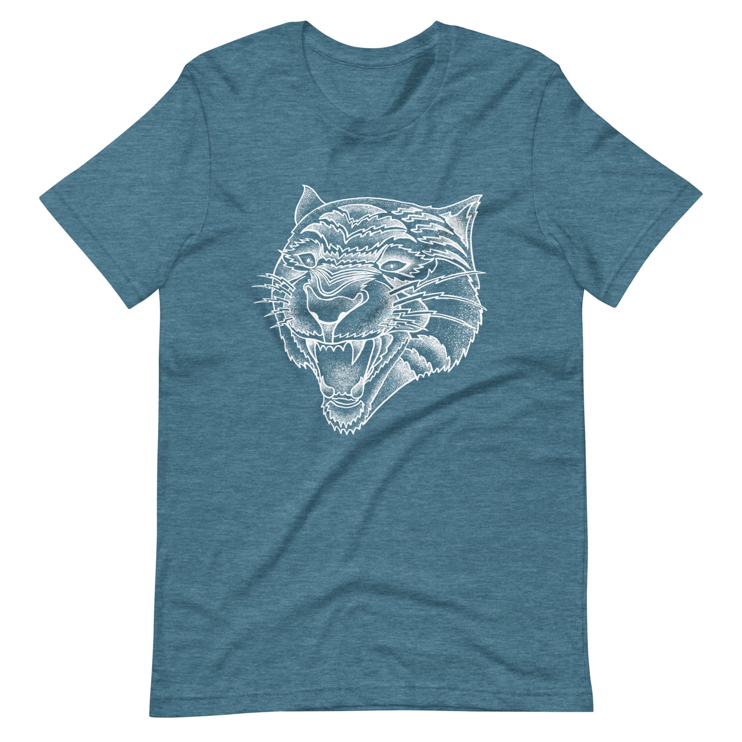 Panther White - Men's t-shirt - Heather Deep Teal Front