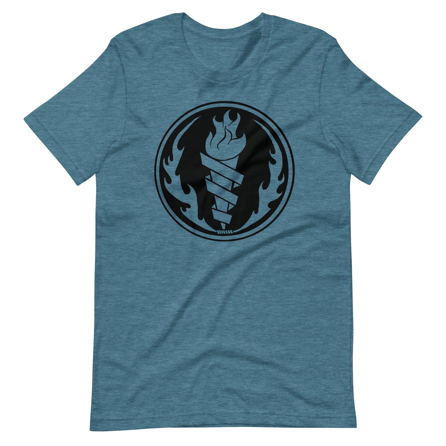Fire Fire Black - Men's t-shirt - Heather Deep Teal Front