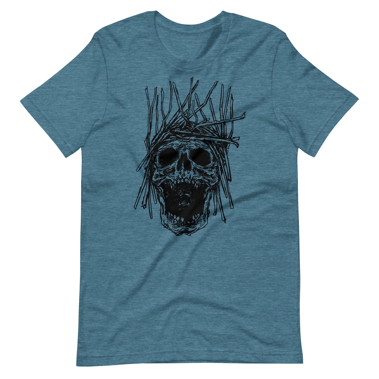 Skull H Black - Men's t-shirt - Heather Deep Teal Front