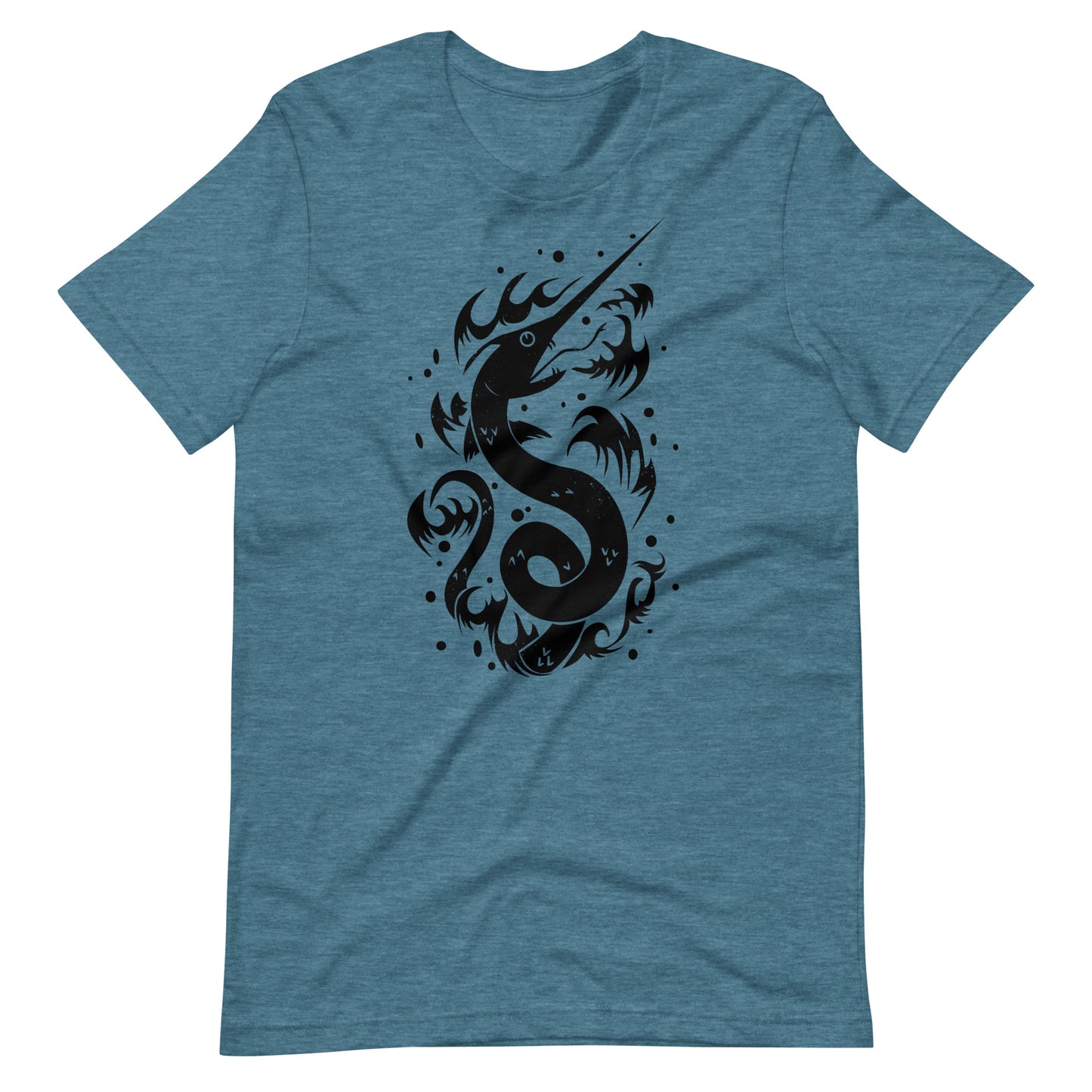 Snake Swordfish Black - Men's t-shirt - Heather Deep Teal Front