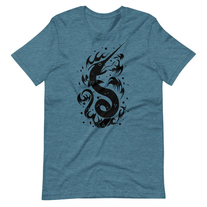 Snake Swordfish Black - Men's t-shirt - Heather Deep Teal Front