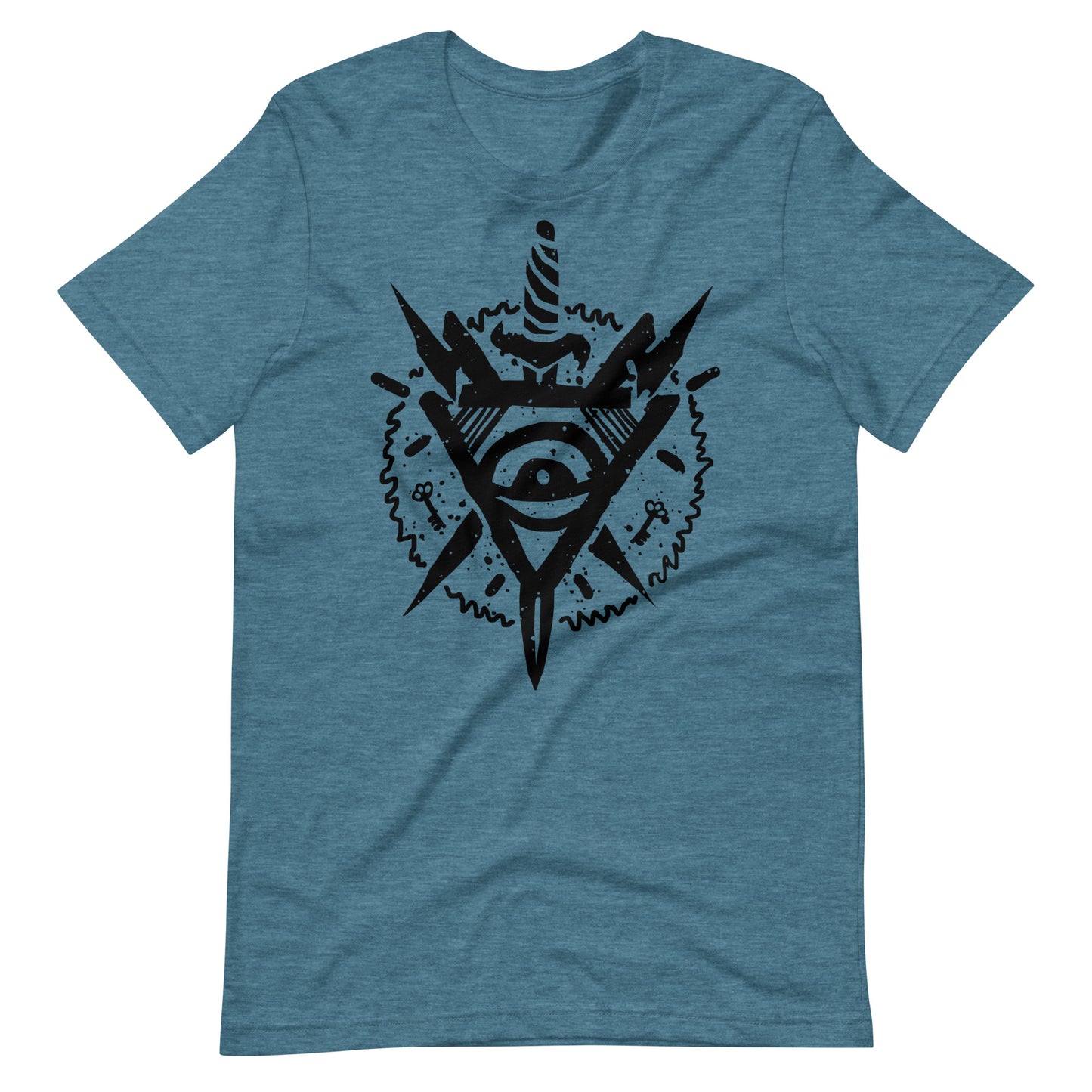 Triangle Eye Black - Men's t-shirt - Heather Deep Teal Front