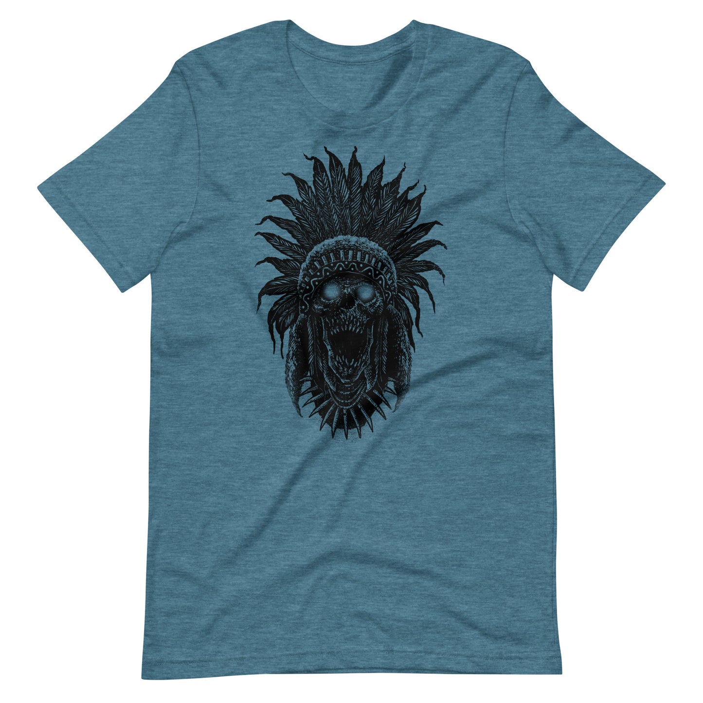 Tribe Skull Black - Men's t-shirt - Heather Deep Teal Front