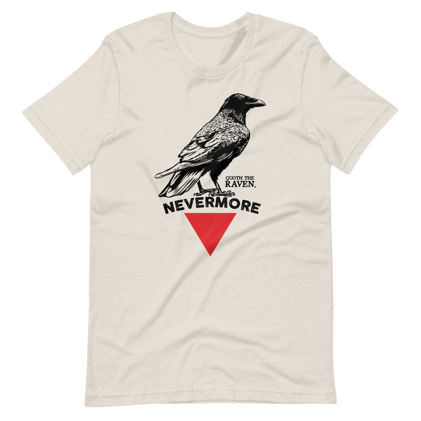 The Raven Nevermore Triangle - Men's t-shirt - Heather Dust Front