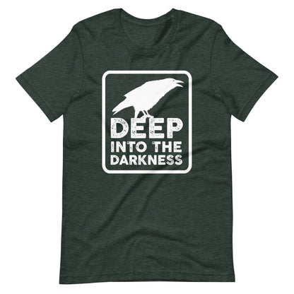 Raven Deep Into the Darkness - Men's t-shirt - Heather Forest Front
