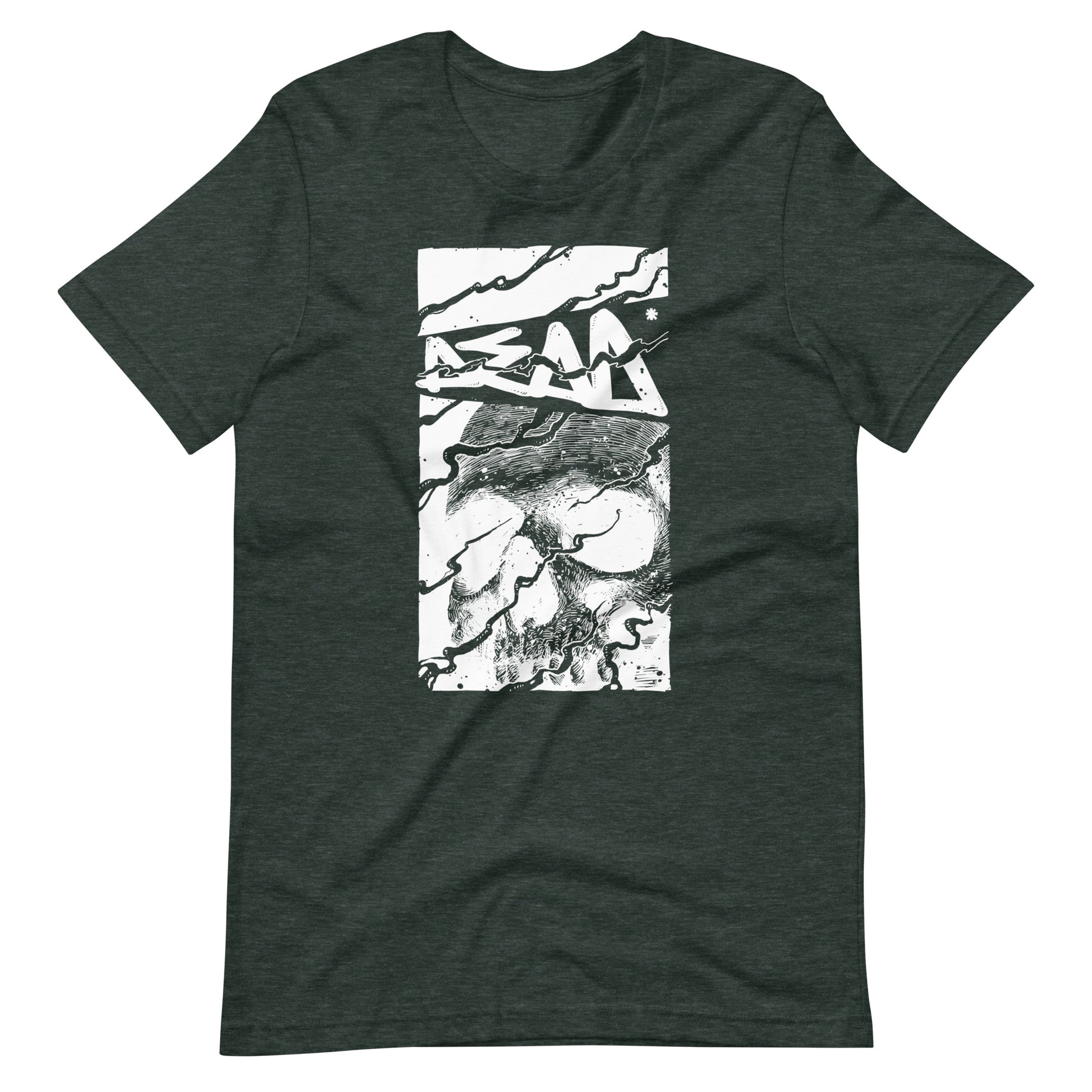 Skull Dead White - Men's t-shirt - Heather Forest Front