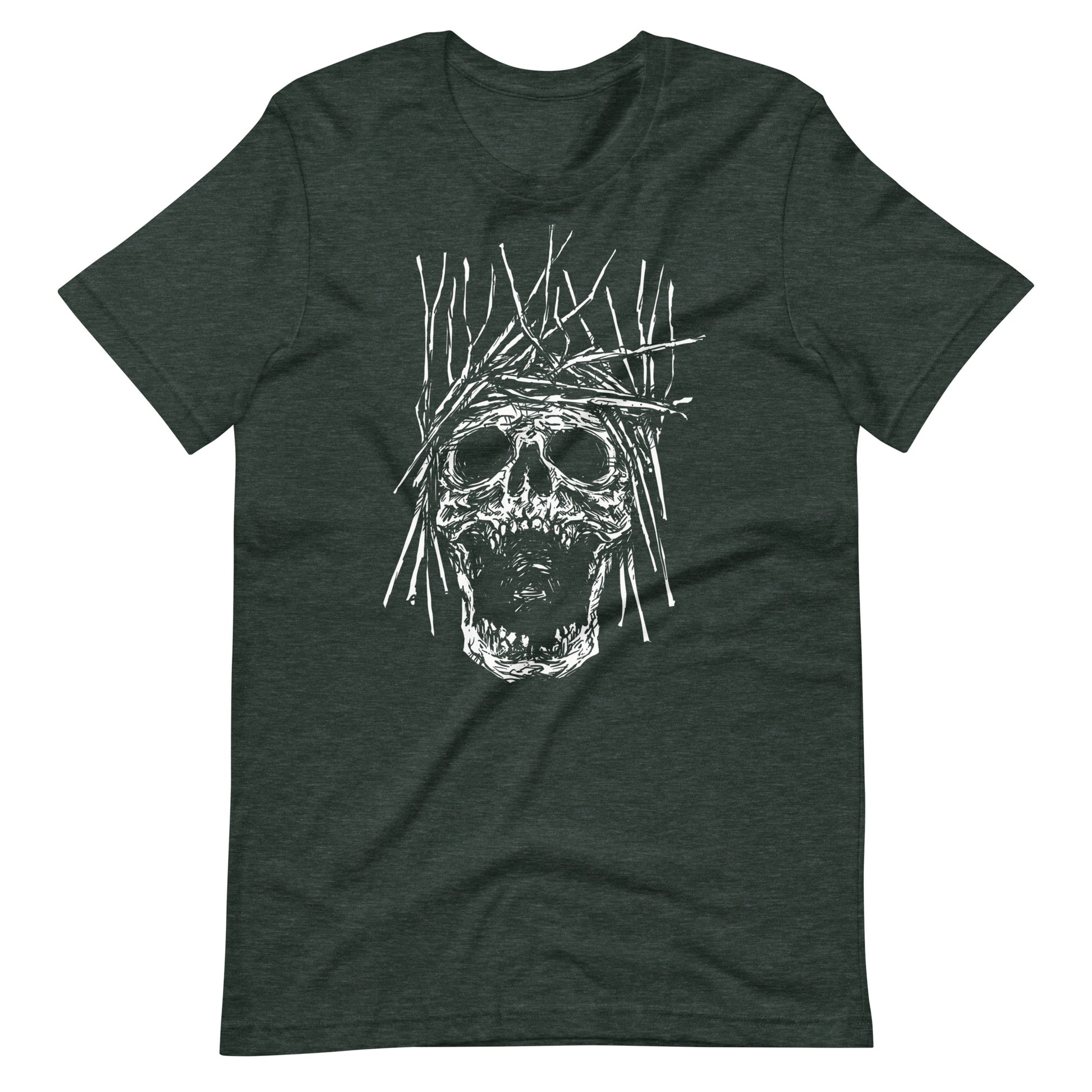 Skull H White - Men's t-shirt - Heather Forest Front
