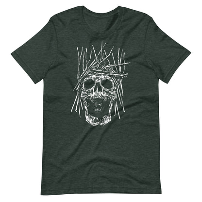 Skull H White - Men's t-shirt - Heather Forest Front
