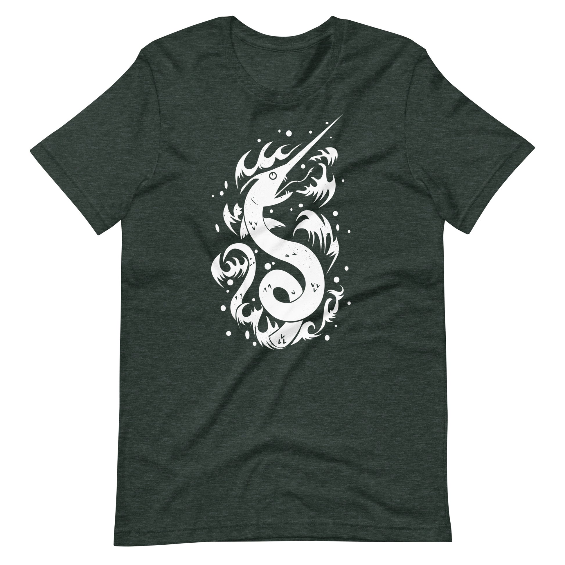 Snake Swordfish White - Men's t-shirt - Heather Forest Front