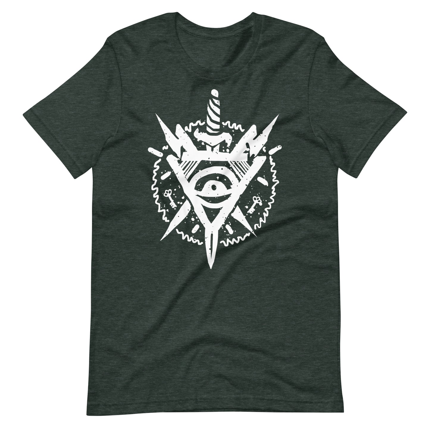 Triangle Eye White - Men's t-shirt - Heather Forest Front