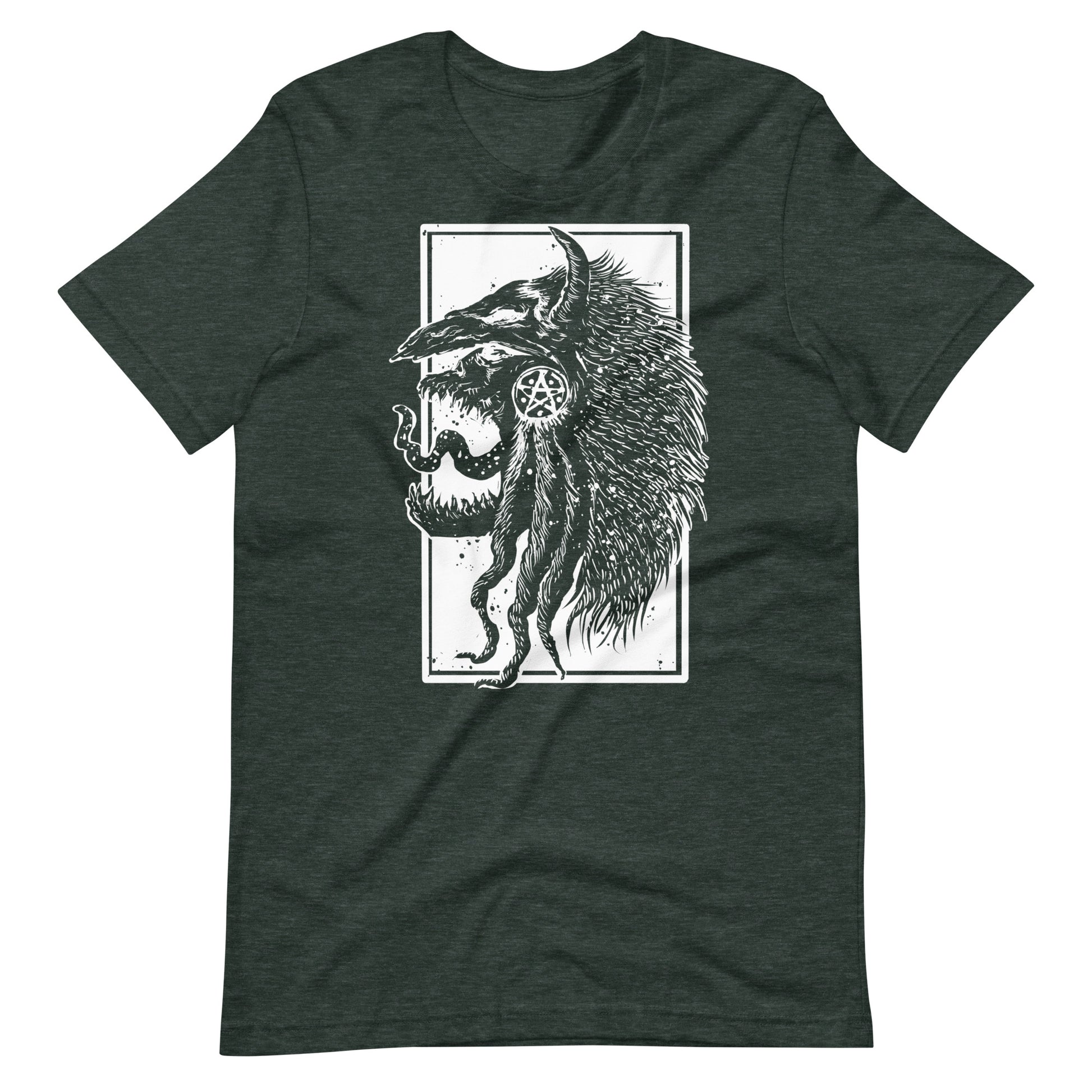 Tribe Monster White - Men's t-shirt - Heather Forest Front