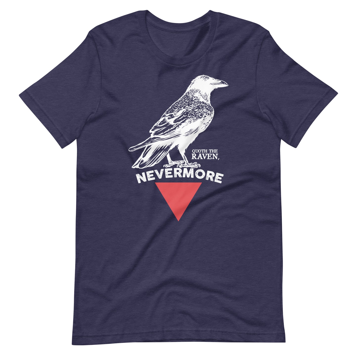 The Raven Nevermore Triangle - Men's t-shirt - Heather Midnight Navy Front