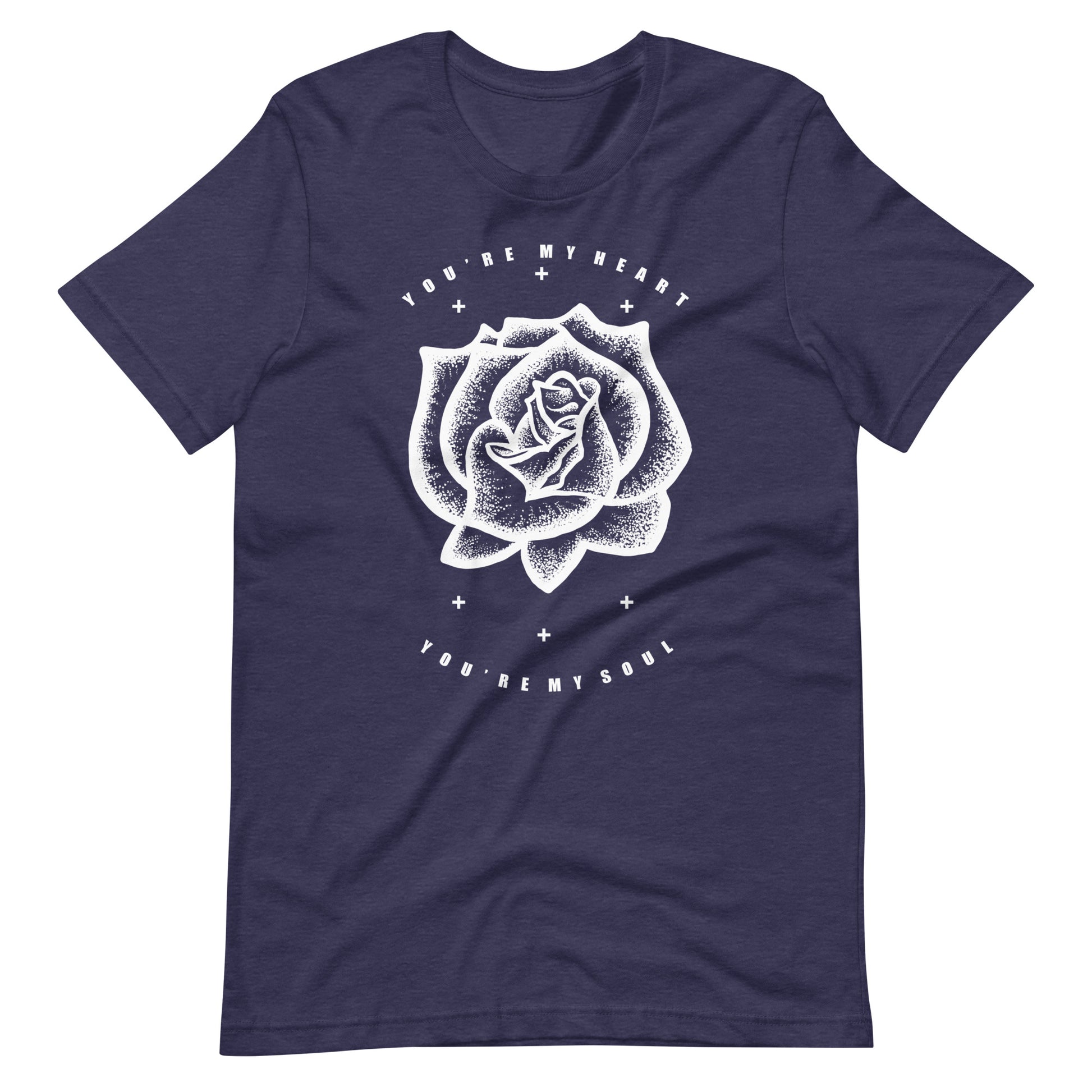 You're My Heart You're My Soul Rose - Men's t-shirt - Heather Midnight Navy Front