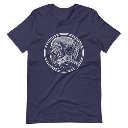 Boom as Hell White - Men's t-shirt - Heather Midnight Navy Front