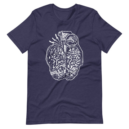 Brain Boom White - Men's t-shirt - Heather Midnight Navy Front