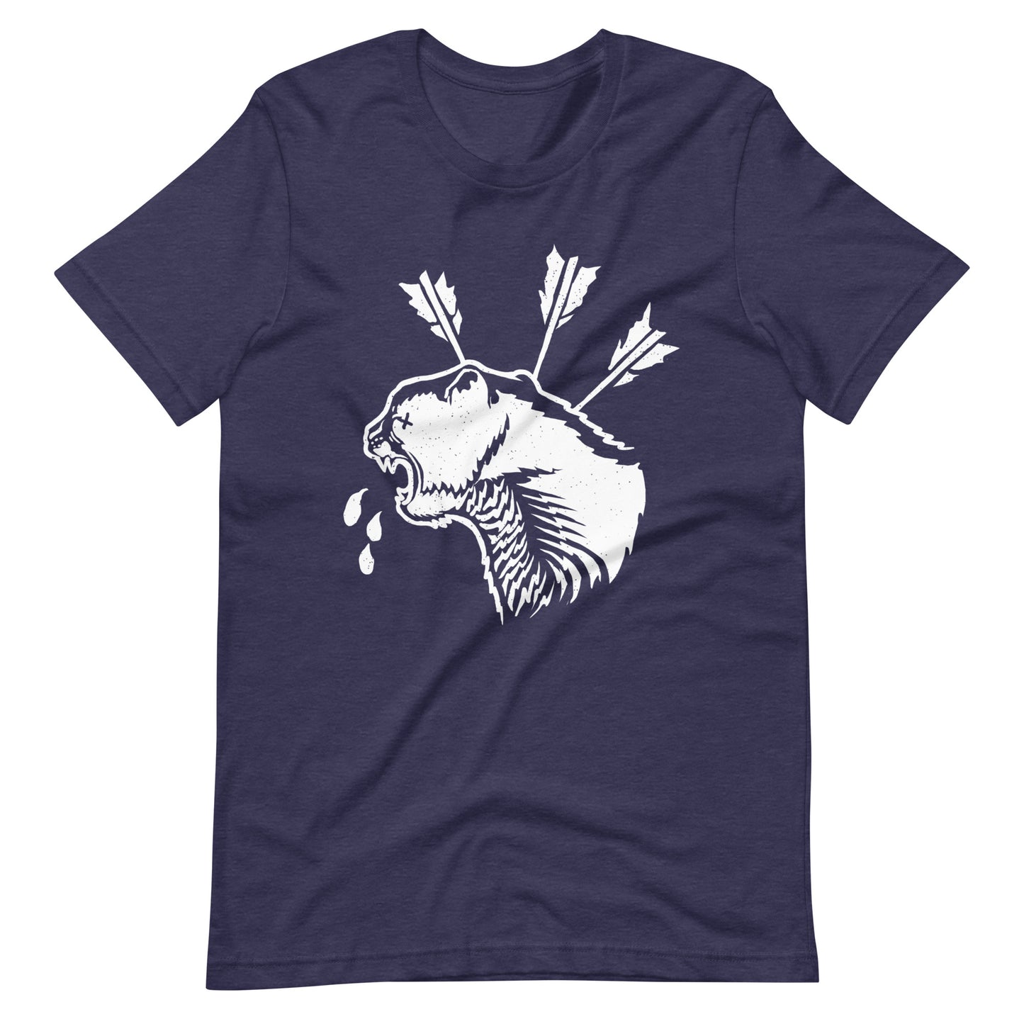 Cat Dead White - Men's t-shirt - Heather Midnight Navy Front