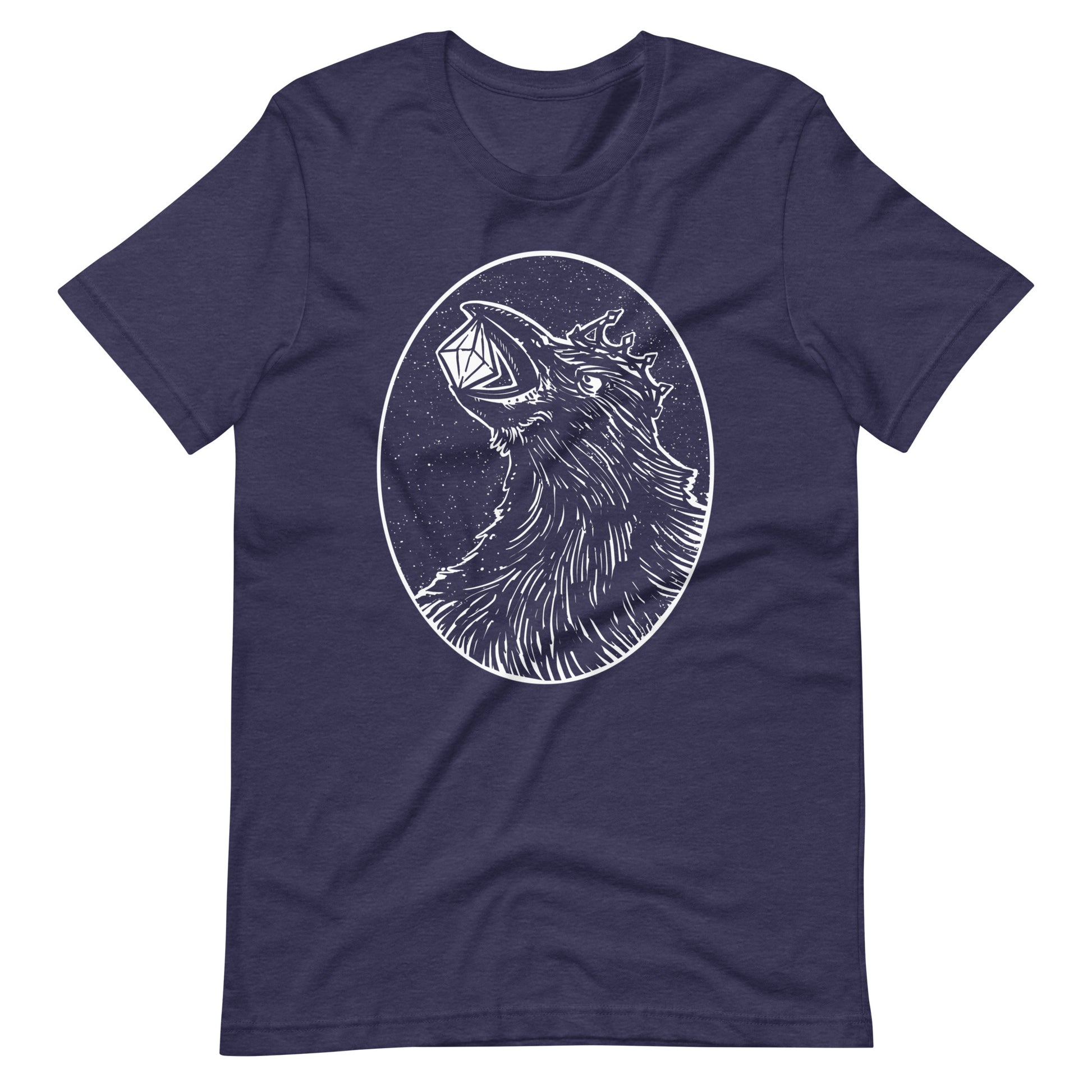 Crow Diamond White - Unisex t-shirt - Heather Midnight Navy Front