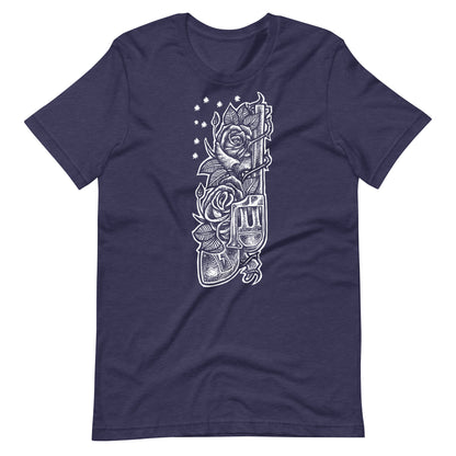 Gun White - Men's t-shirt - Heather Midnight Navy Front