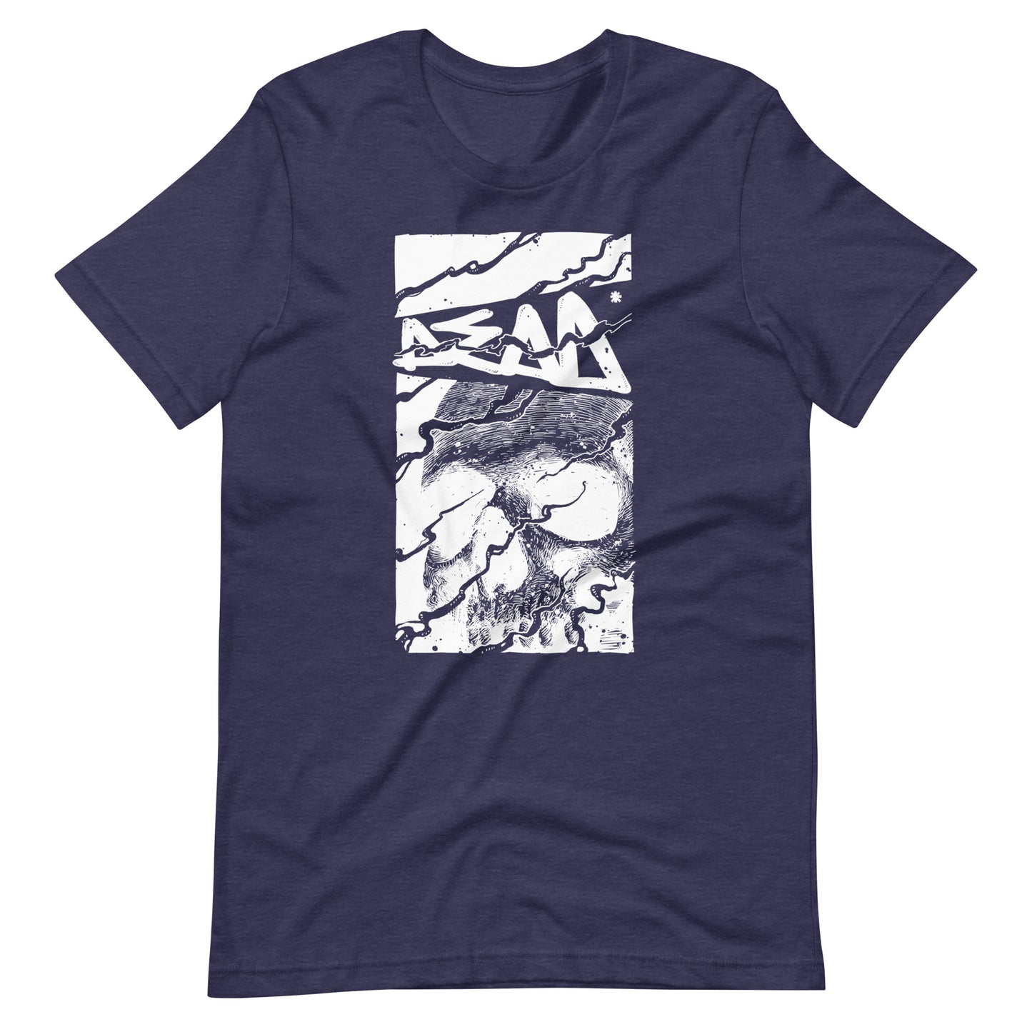 Skull Dead White - Men's t-shirt - Heather Midnight Navy Front