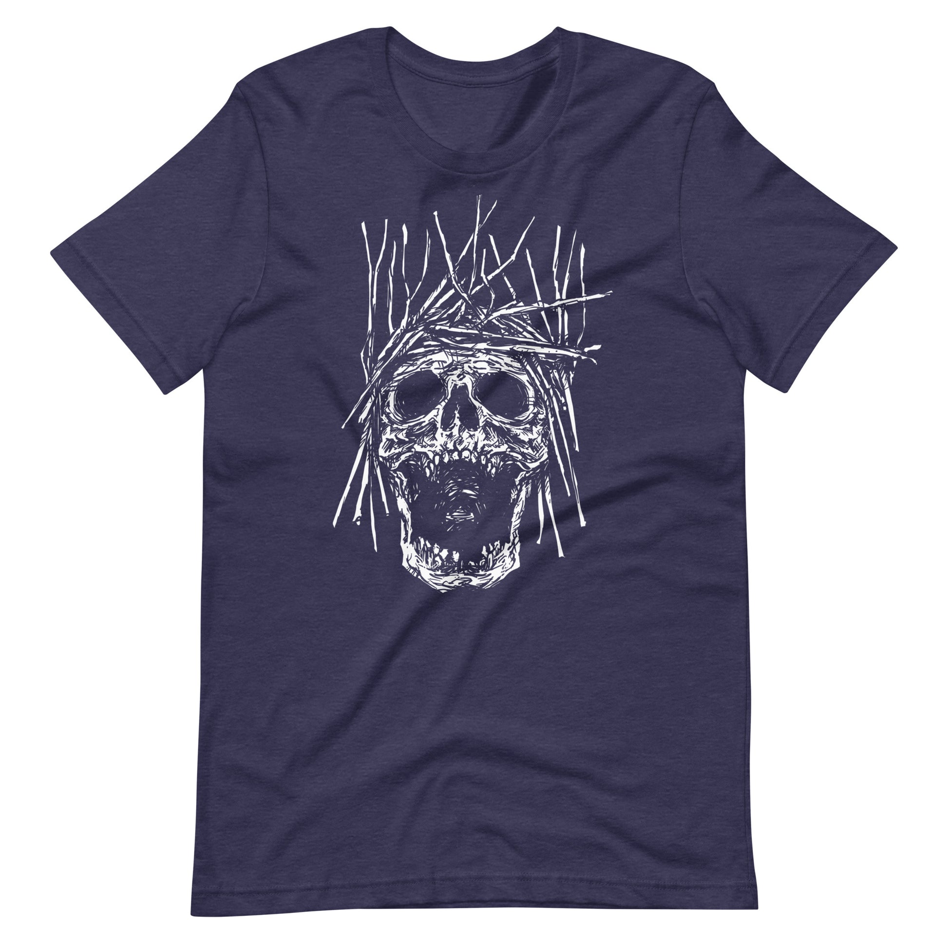 Skull H White - Men's t-shirt - Heather Midnight Navy Front
