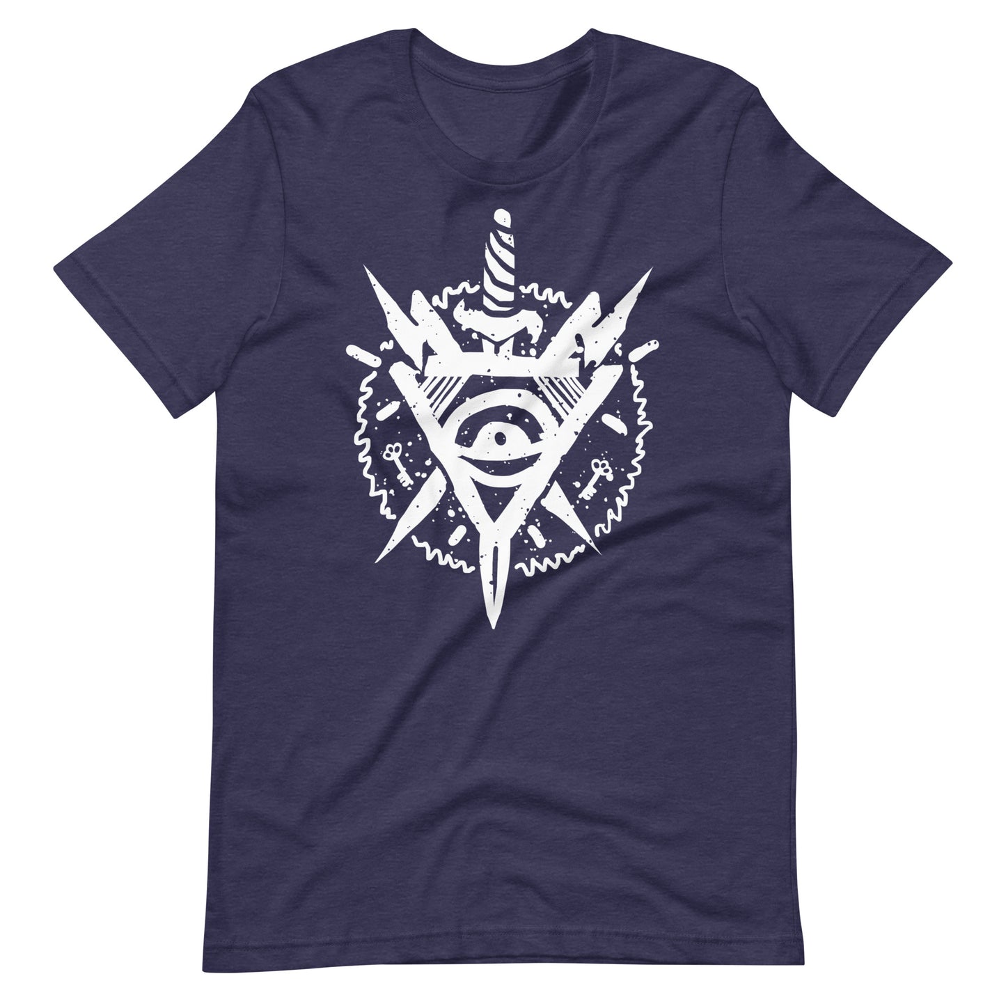 Triangle Eye White - Men's t-shirt - Heather Midnight Navy Front