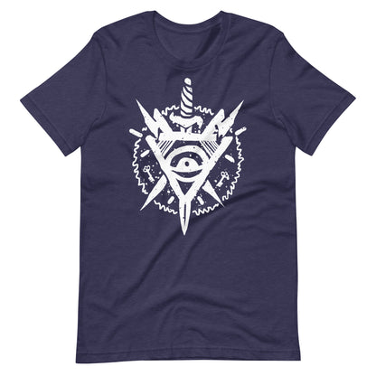 Triangle Eye White - Men's t-shirt - Heather Midnight Navy Front