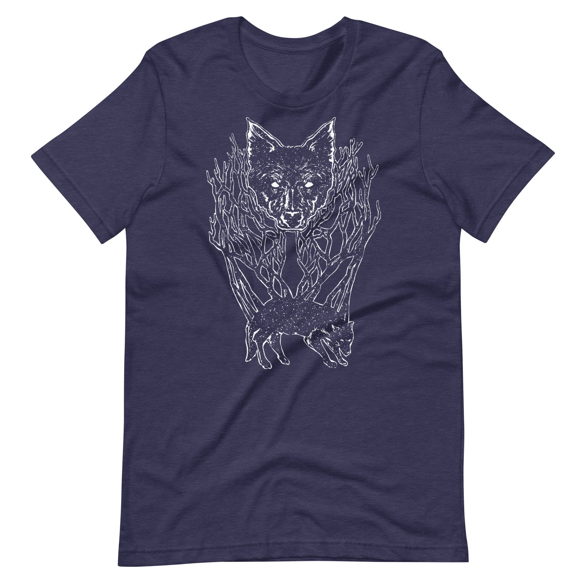 Wolf Tree White - Men's t-shirt - Heather Midnight Navy Front