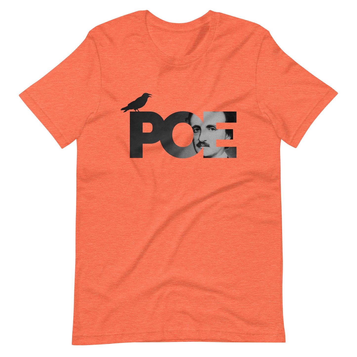 Women's Edgar Allan Poe t-shirt - Heather Orange Front