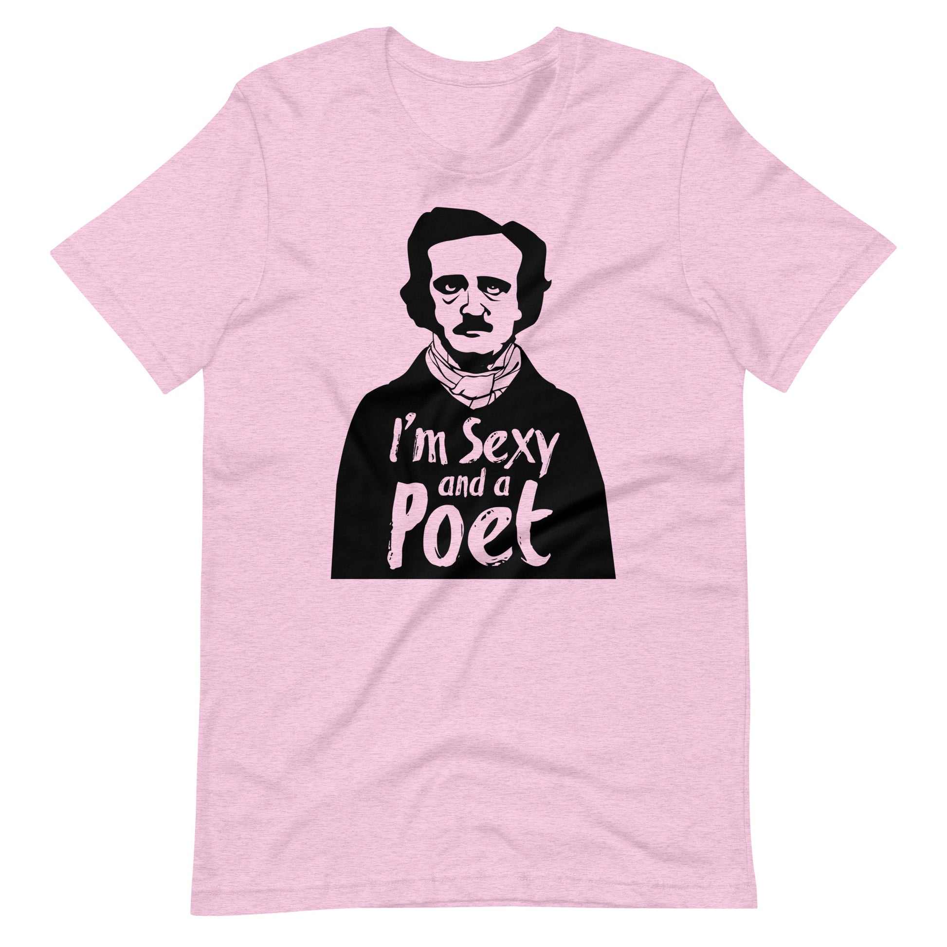 Women's Edgar Allan Poe "I'm Sexy and a Poet" t-shirt - Heather Prism Lilac Front