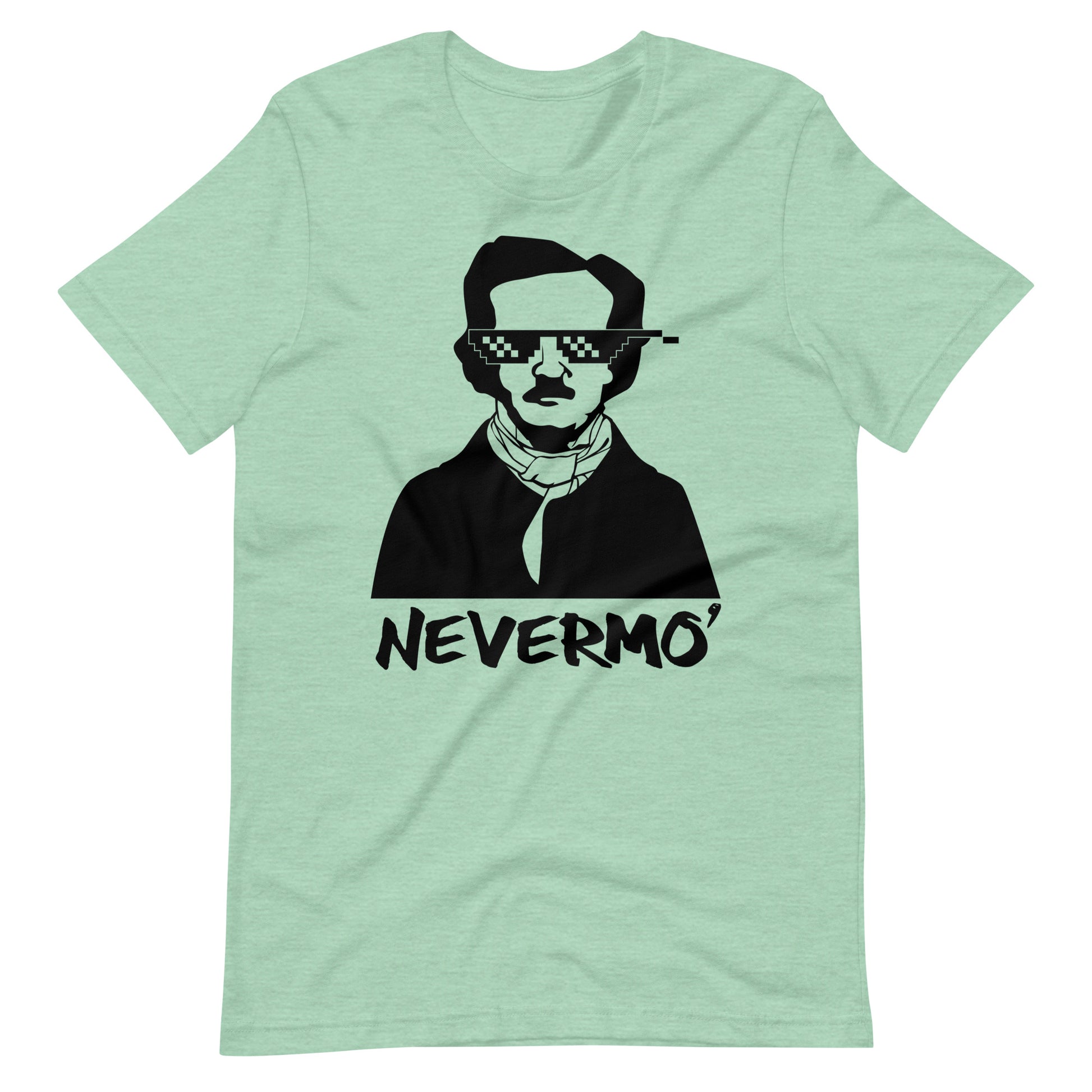Women's Edgar Allan Poe "Nevermo" t-shirt - Heather Prism Mint Front