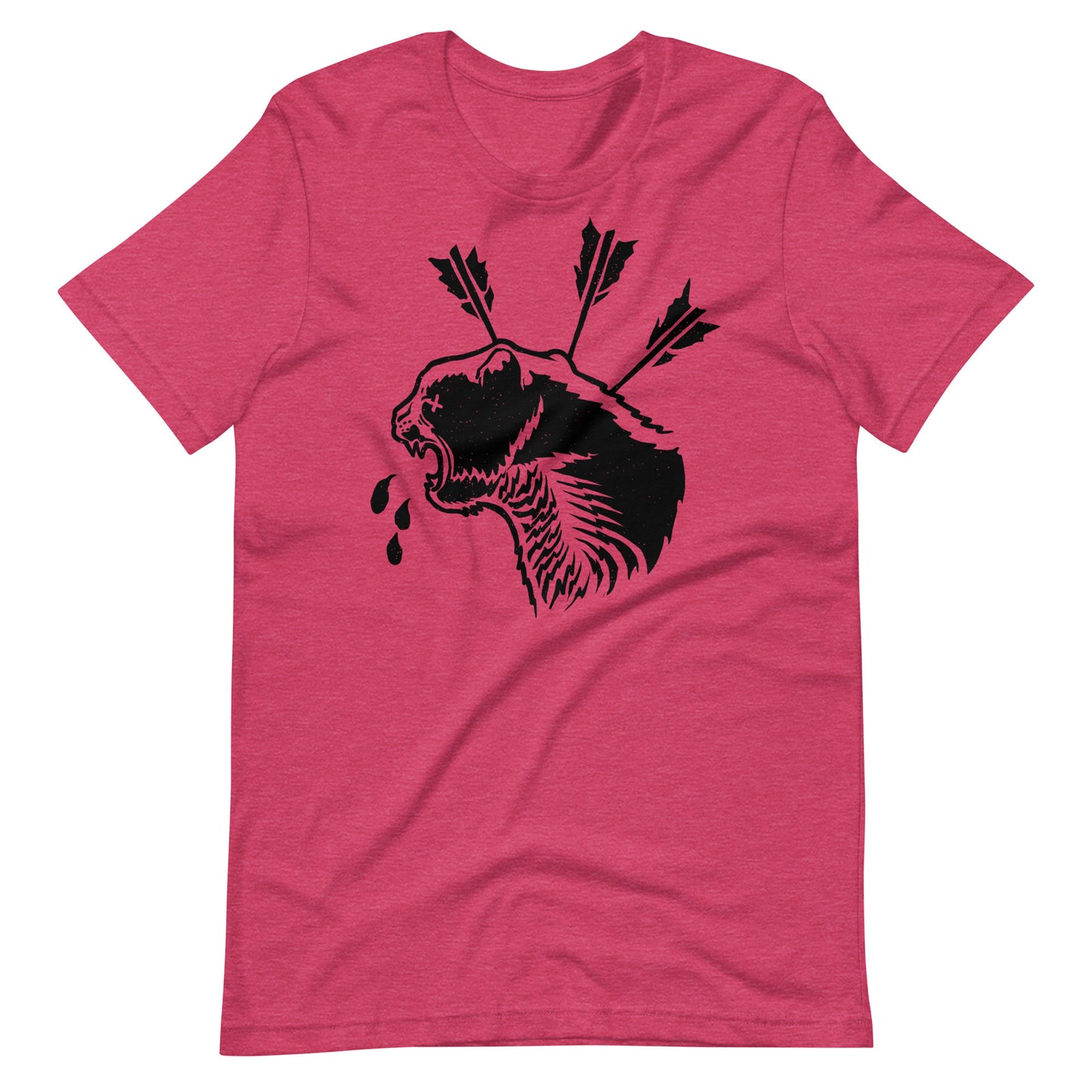 Cat Dead Black - Men's t-shirt - Heather Raspberry Front