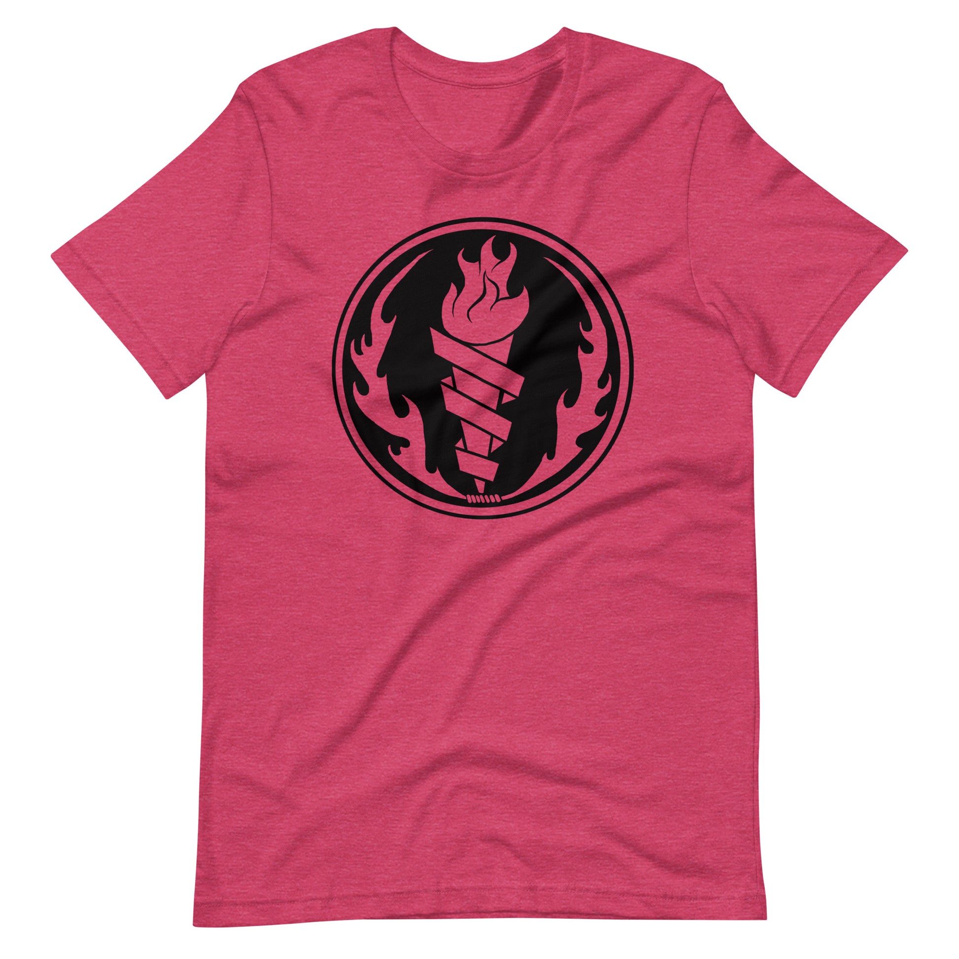 Fire Fire Black - Men's t-shirt - Heather Raspberry Front