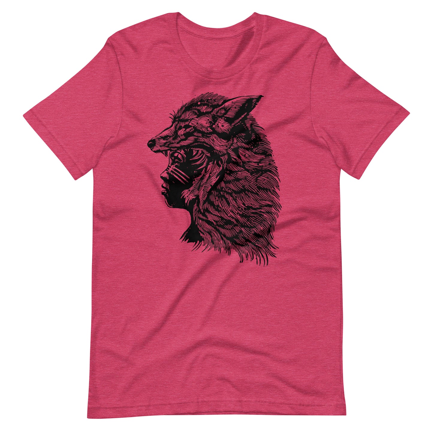 Fox Girl Black - Men's t-shirt - Heather Raspberry Front