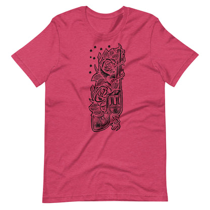 Gun Black - Men's t-shirt - Heather Raspberry Front