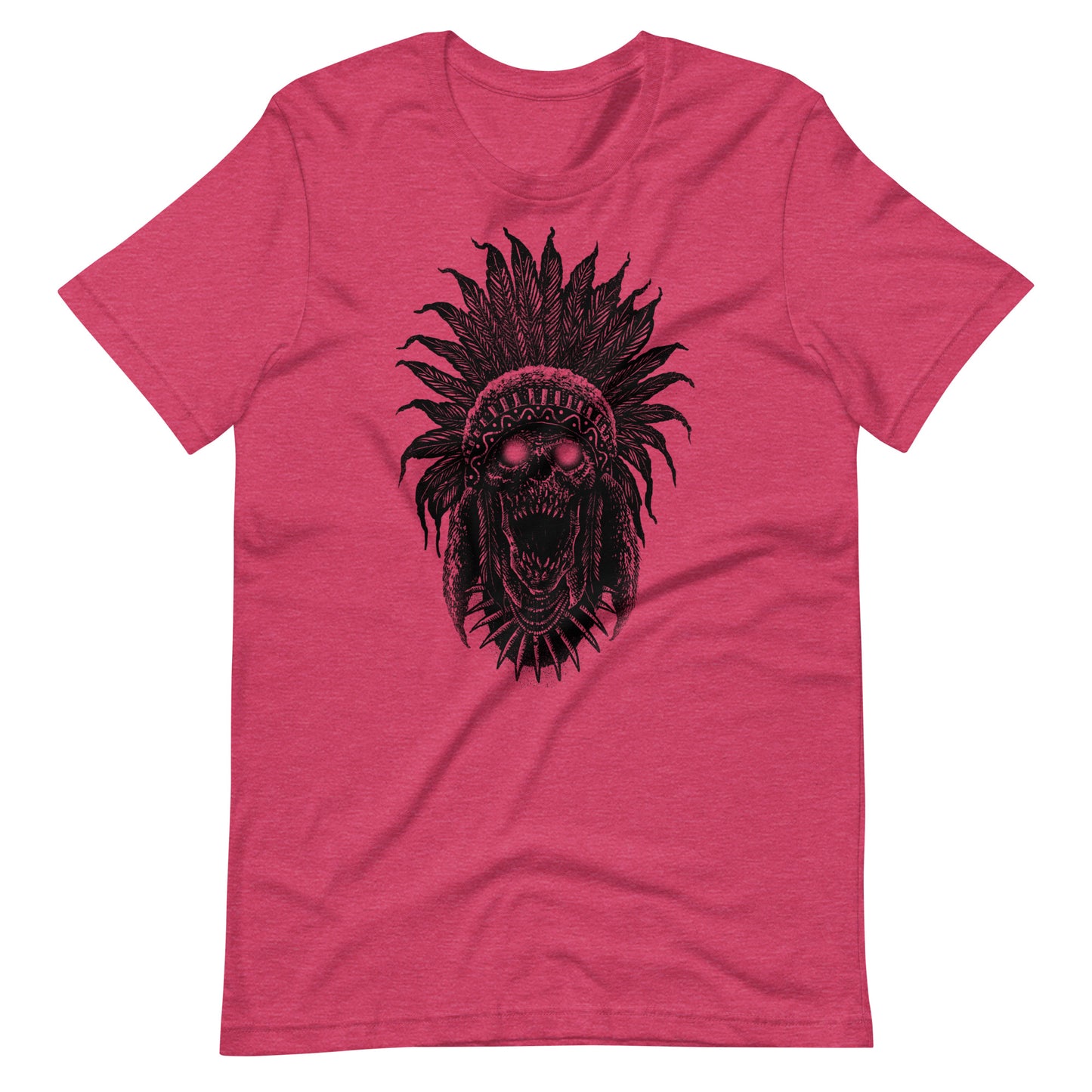 Tribe Skull Black - Men's t-shirt - Heather Raspberry Front