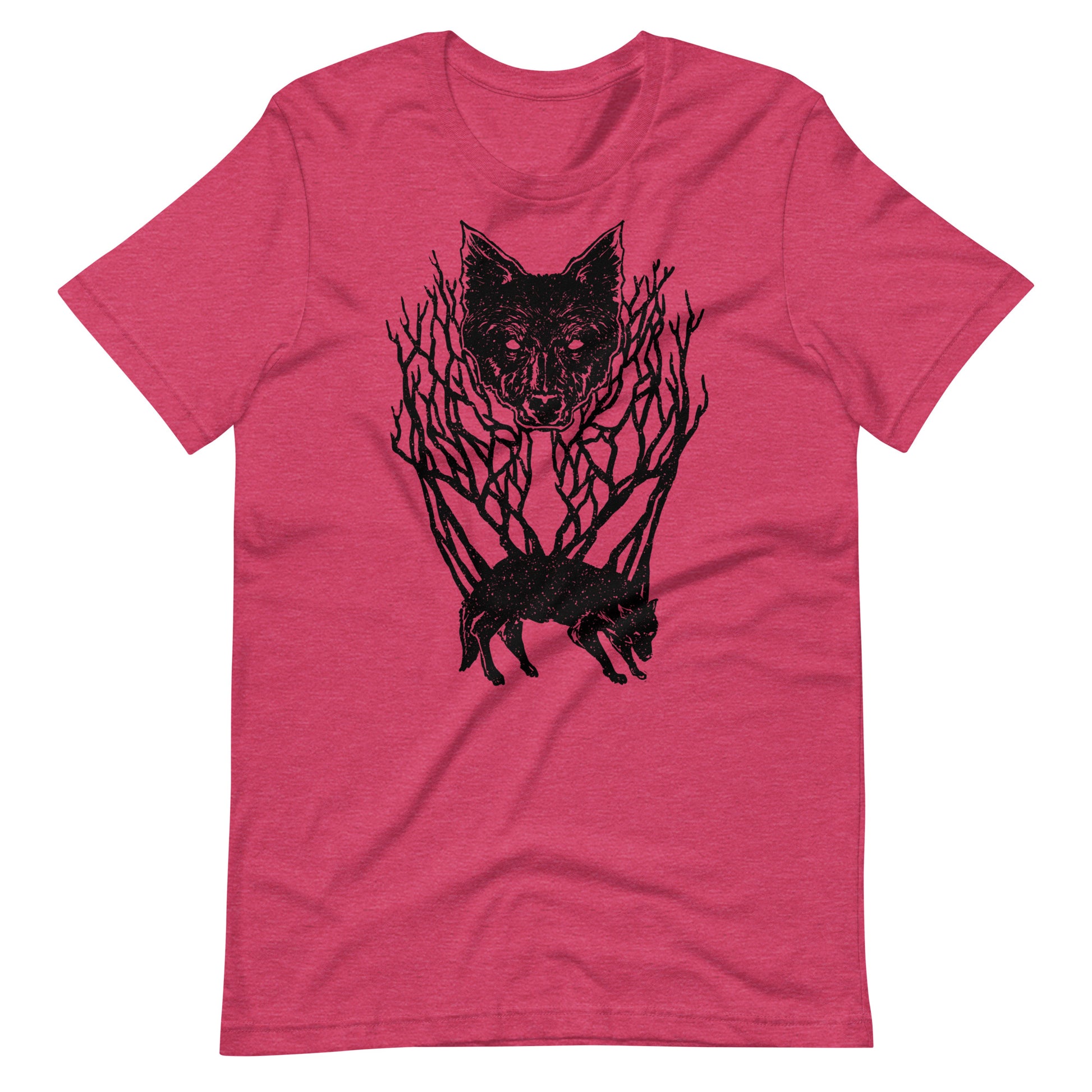 Wolf Tree Black - Men's t-shirt - Heather Raspberry Front