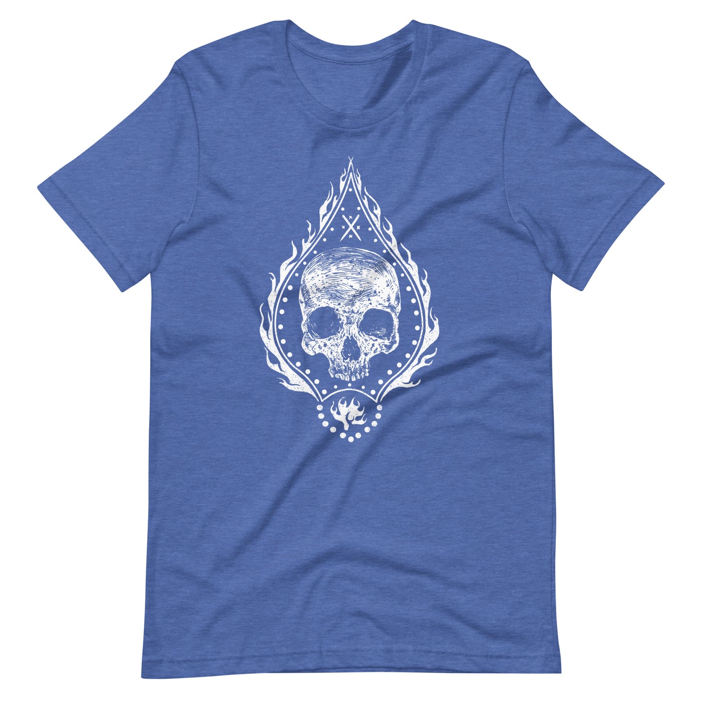 Fire Skull White - Men's t-shirt - Heather True Royal Front