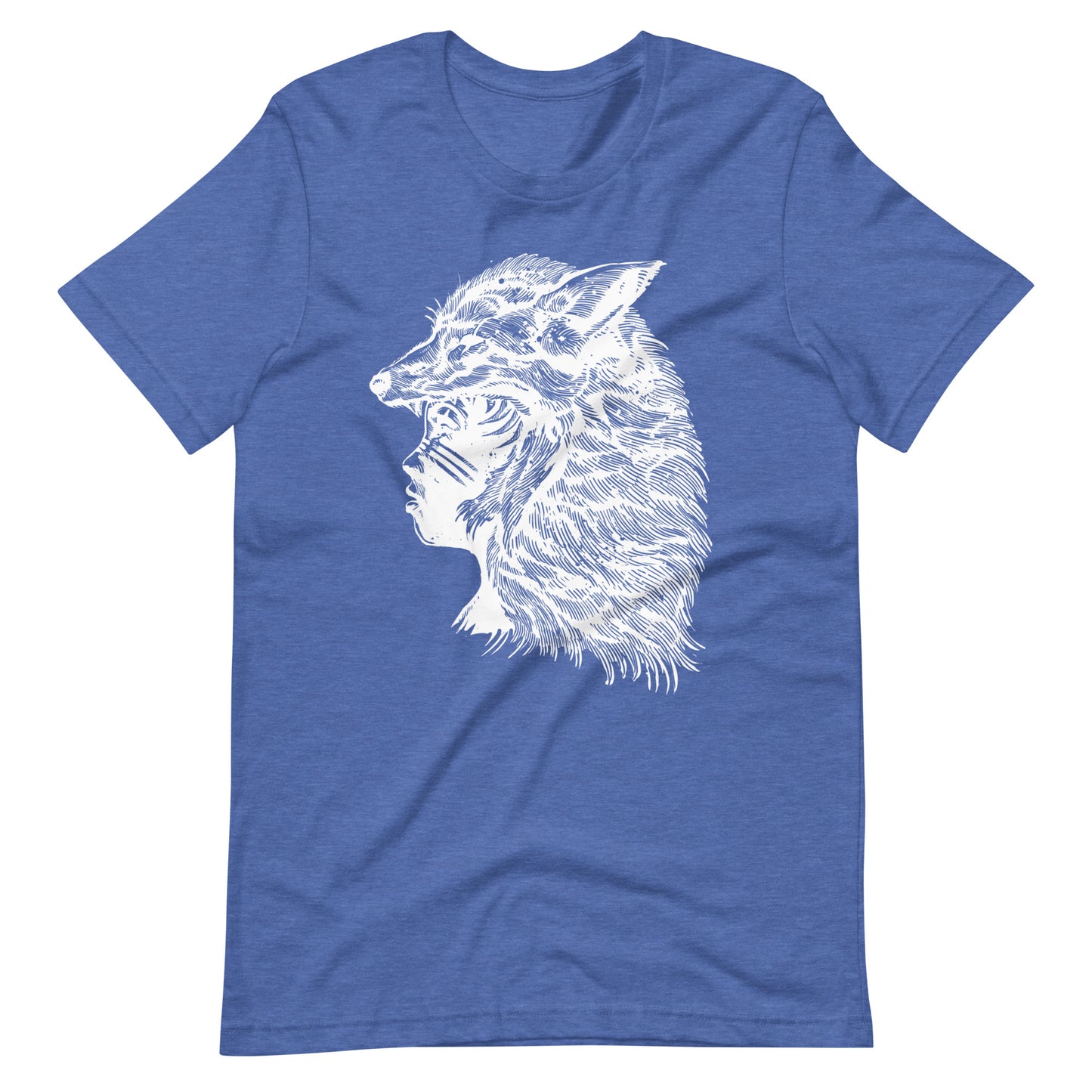 Fox Girl White - Men's t-shirt - Heather True Royal Front