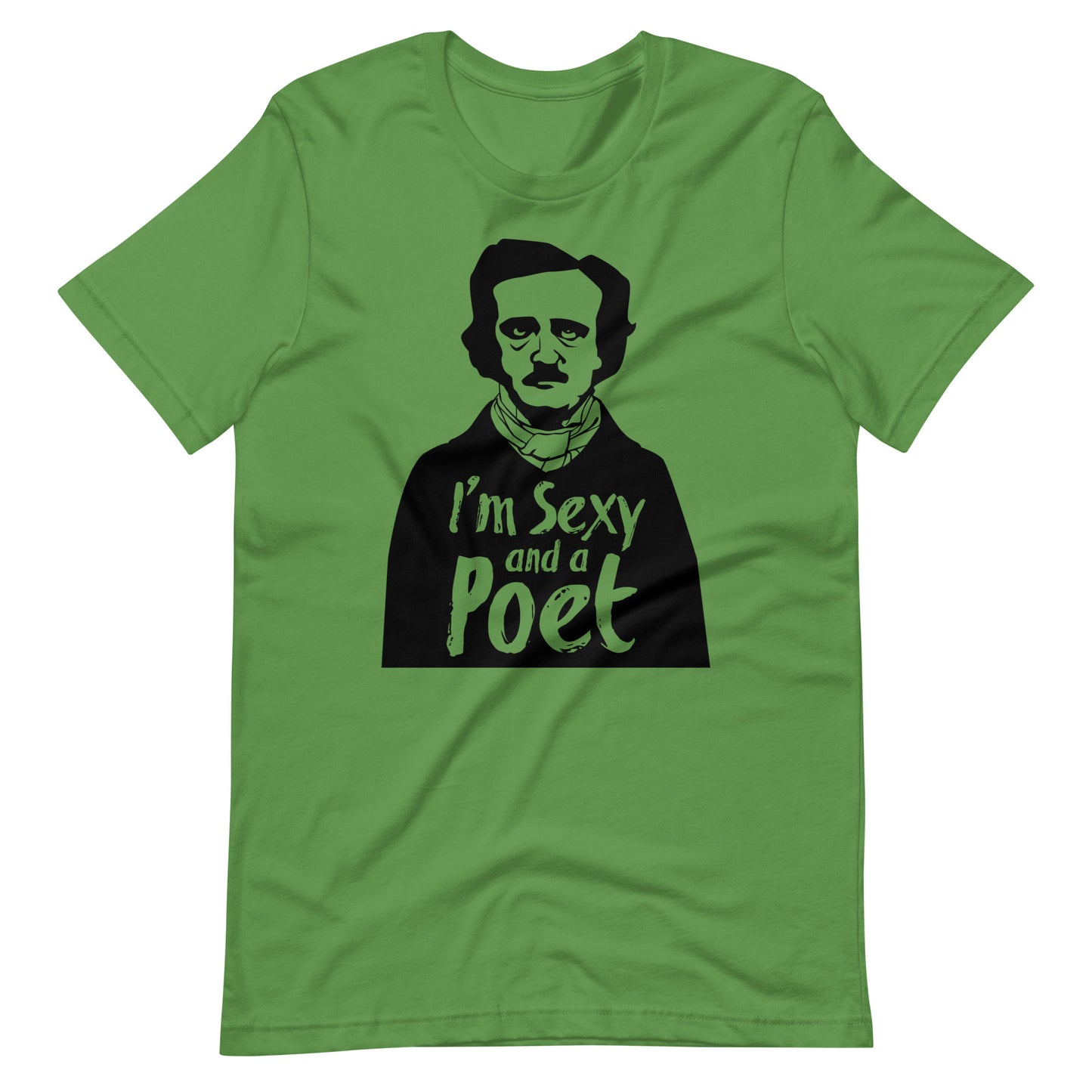 Women's Edgar Allan Poe "I'm Sexy and a Poet" t-shirt - Leaf Front