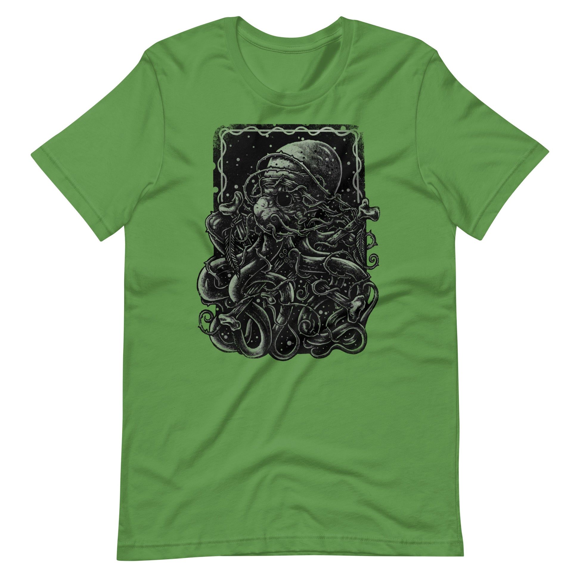Spiny Octopus Black - Men's t-shirt - Leaf Front
