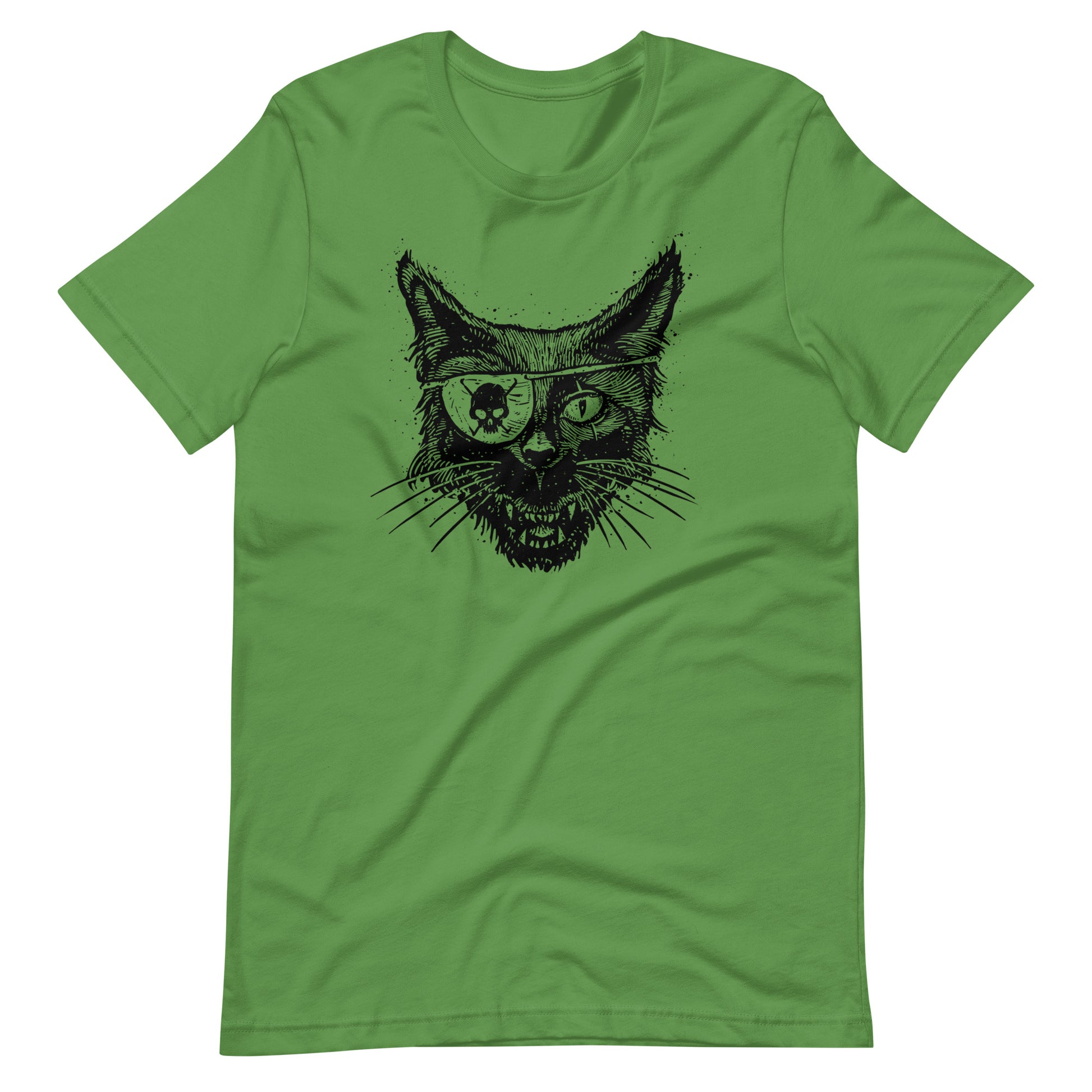 Cat Skull Eye Black - Men's t-shirt - Leaf Front