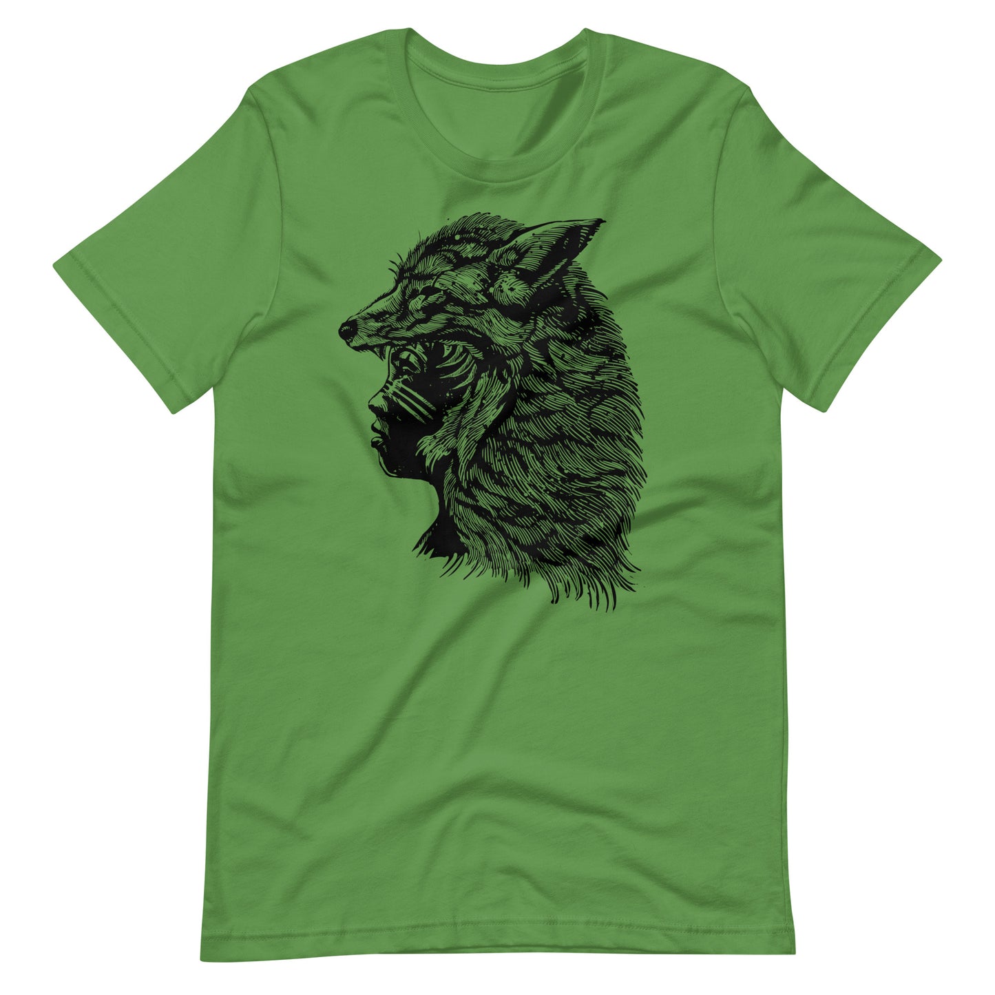Fox Girl Black - Men's t-shirt - Leaf Front