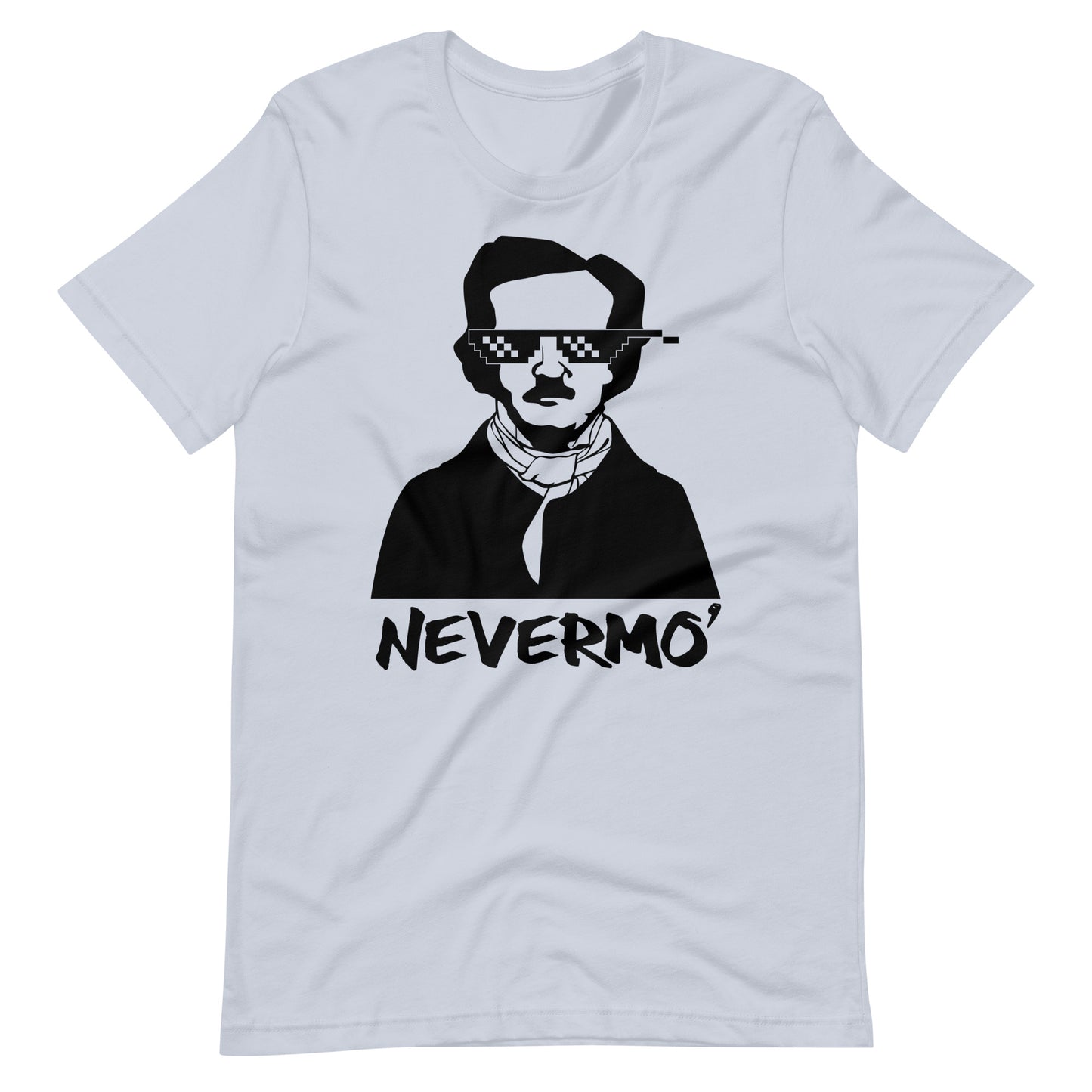 Women's Edgar Allan Poe "Nevermo" t-shirt - Light Blue Front Front