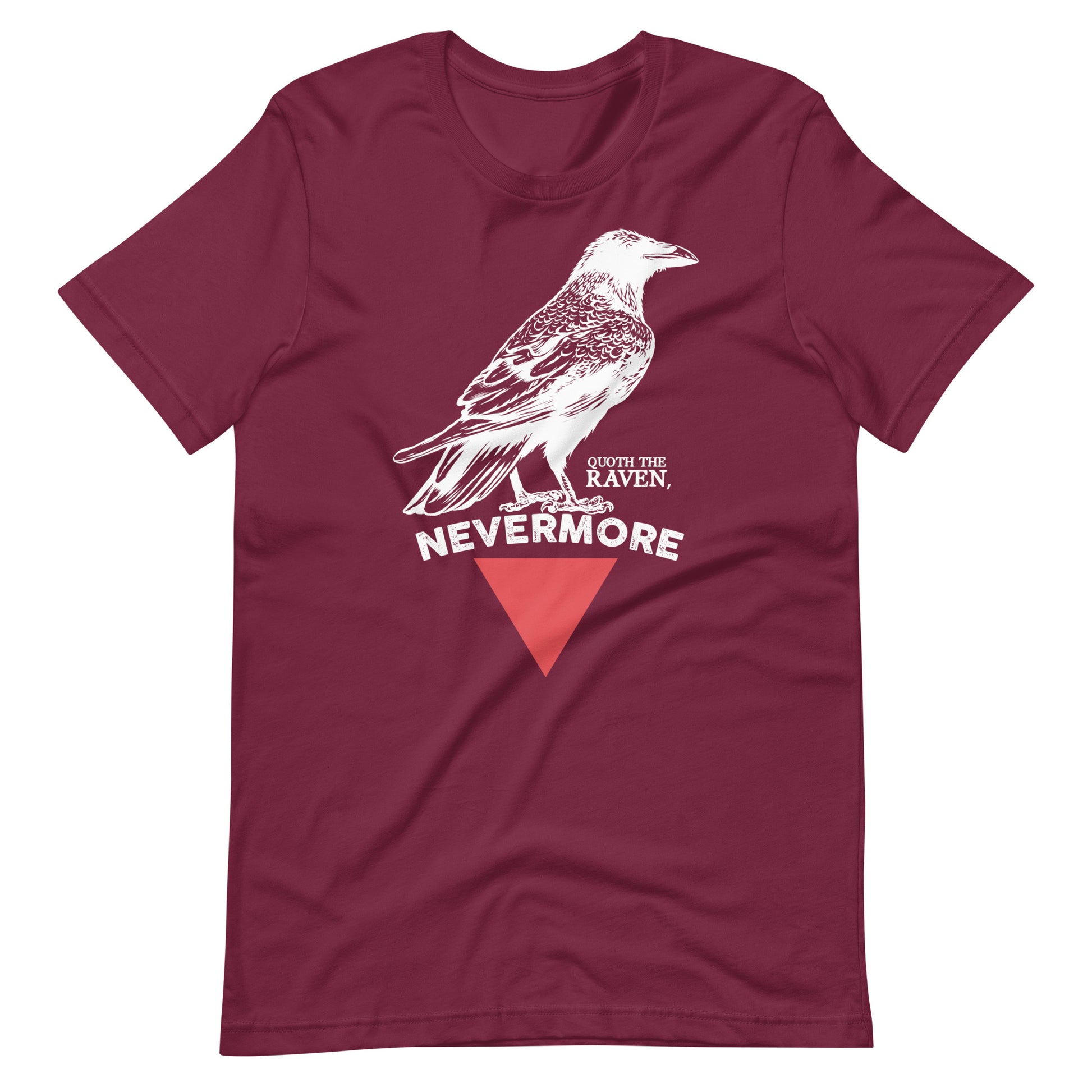 The Raven Nevermore Triangle - Men's t-shirt - Maroon Front