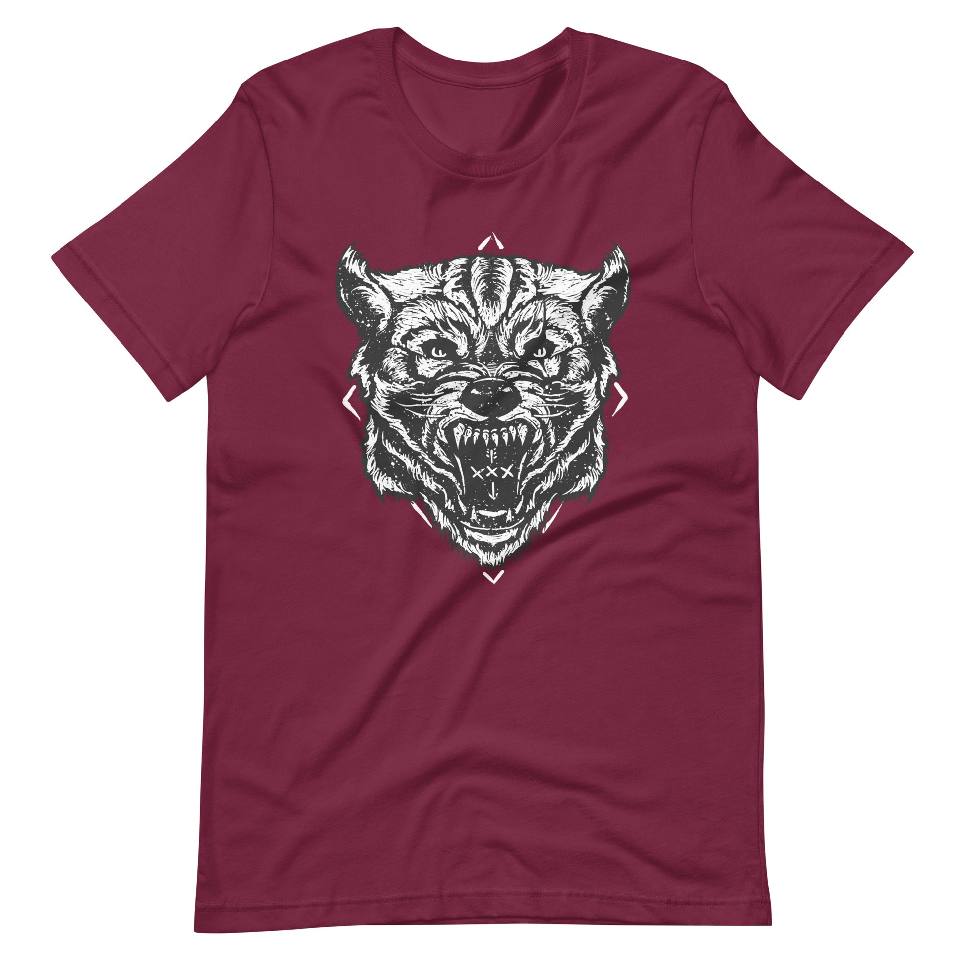 Wolf Head - Men's t-shirt - Maroon Front